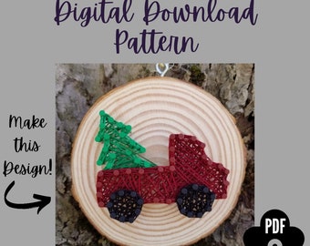 Christmas Tree Truck String Art Pattern Download Christmas Tree Truck String Art Pattern Download