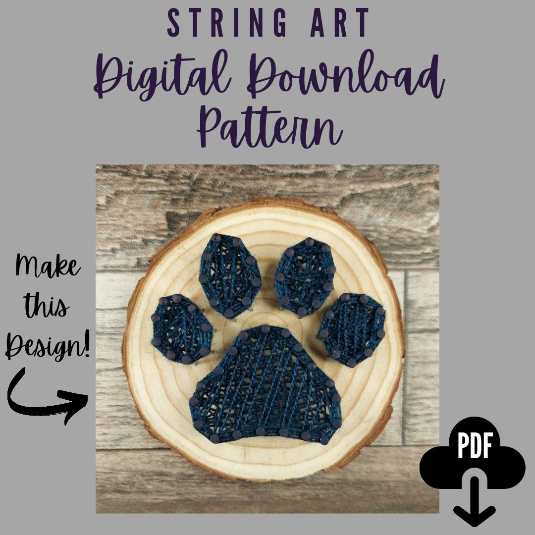 Dog Paw Print String Art Pattern Download - Etsy
