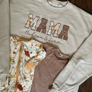 Mama Embroidered Baby Outfit Keepsake Applique Sweatshirt