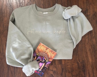 Just One More Chapter Embroidered Crewneck Sweatshirt