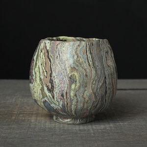 Rainbow nerikomi tea cup, Agateware coffee cup