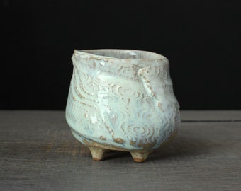 Greenish tea cup, Stoneware coffee cup