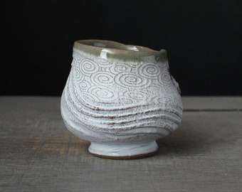 White tea cup, Wabi sabi whiskey glass