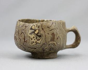 Stoneware cup, Nerikomi coffee cup, Agateware coffee mug