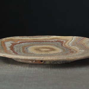 Rainbow agateware plate, Stoneware nerikomi dish image 6