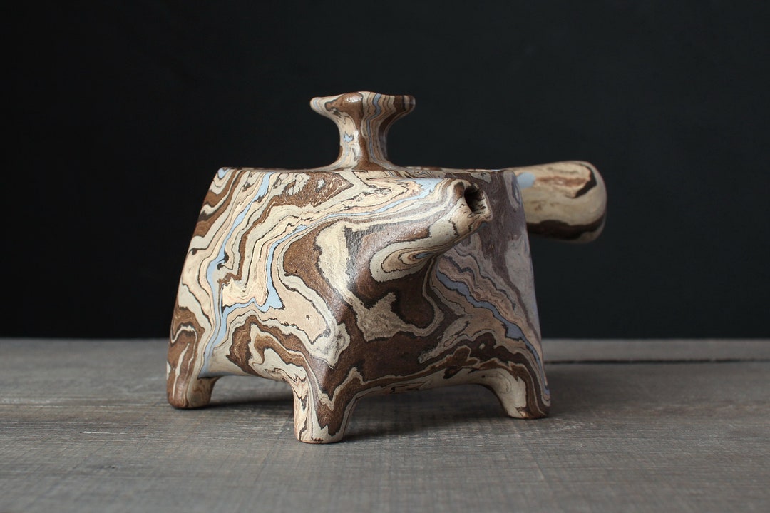 Rainbow Nerikomi Teapot, Rectangular Agateware Teapot - Etsy