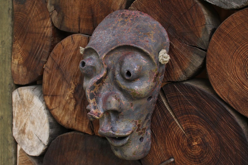 Holz gebrannte Keramik-Maske, Wand-Kunst-Maske Bild 9