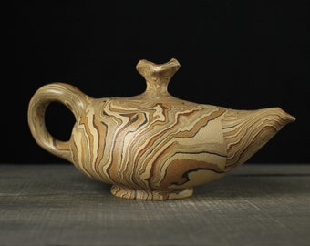 Rainbow nerikomi teapot, Handmade agateware teapot