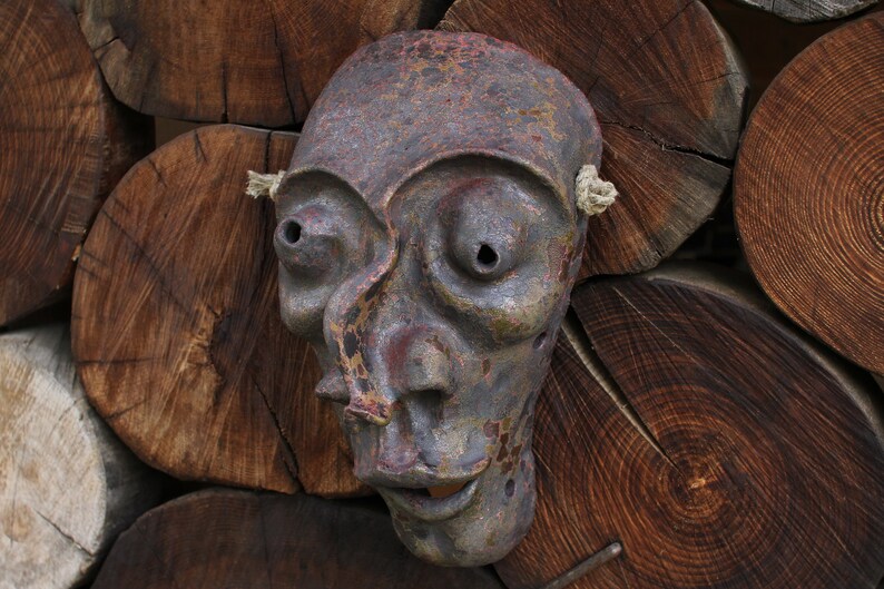 Holz gebrannte Keramik-Maske, Wand-Kunst-Maske Bild 8