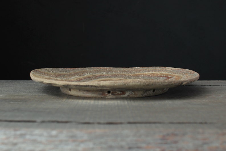 Rainbow agateware plate, Stoneware nerikomi dish image 8