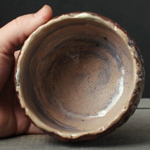 Copper red chawan, Wood fired raku bowl image 10