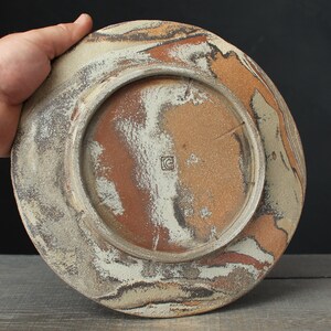 Rainbow agateware plate, Stoneware nerikomi dish image 9