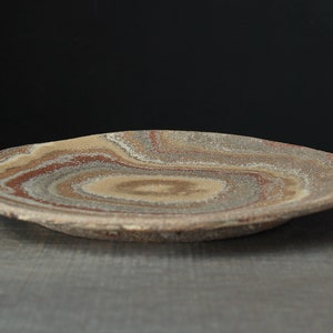 Rainbow agateware plate, Stoneware nerikomi dish image 7