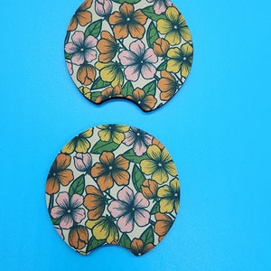 Car Coasters - Flowers, Retro