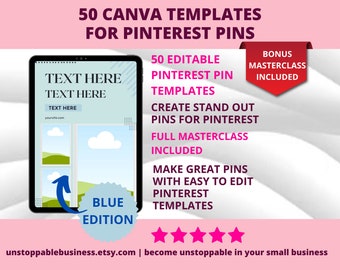 50 Pinterest Pin Templates | Canva Templates For Pinterest | Editable Templates | Pinterest Templates Canva | Canva Template