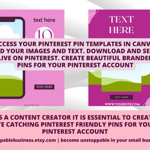 50 Pinterest Pin Templates in Canva PINK Canva Templates For Pinterest Editable Templates Pinterest Templates Canva Canva Template image 4