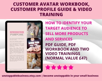 Guide et cahier d'exercices sur l'avatar client, formation du public cible, générateur de personnalité client, créez votre client idéal, formation sur les profils de consommateurs
