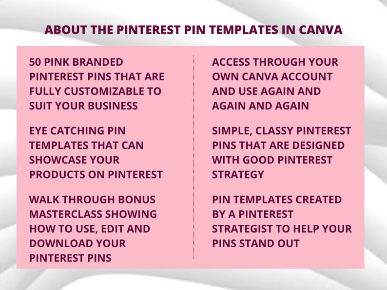 50 Pinterest Pin Templates in Canva PINK Canva Templates For Pinterest Editable Templates Pinterest Templates Canva Canva Template image 10
