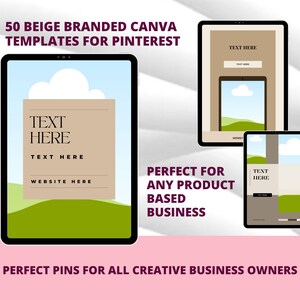 50 Pinterest Pin Templates in Canva BEIGE/NEUTRAL Colors Canva Templates For Pinterest Editable Templates Pinterest Templates Canva image 4