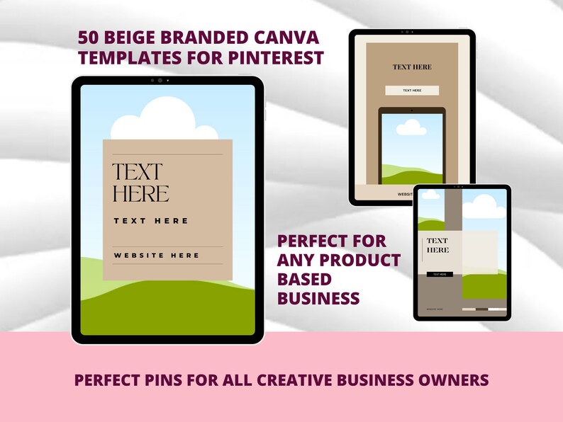 50 Pinterest Pin Templates in Canva BEIGE/NEUTRAL Colors Canva Templates For Pinterest Editable Templates Pinterest Templates Canva image 4