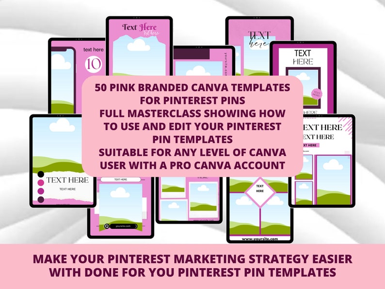 50 Pinterest Pin Templates in Canva PINK Canva Templates For Pinterest Editable Templates Pinterest Templates Canva Canva Template image 5