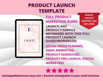 Product Launch Template | Digital Marketing Guide & Workbook | A4 PDF Product Marketing Strategy | Make More Money Online