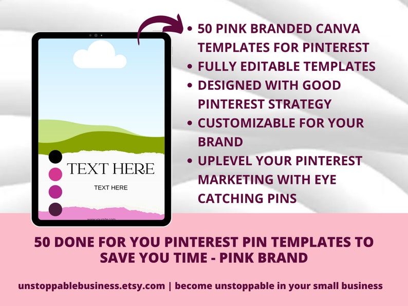 50 Pinterest Pin Templates in Canva PINK Canva Templates For Pinterest Editable Templates Pinterest Templates Canva Canva Template image 2