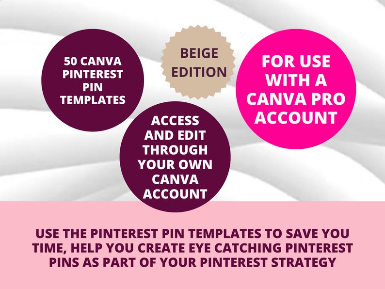 50 Pinterest Pin Templates in Canva BEIGE/NEUTRAL Colors Canva Templates For Pinterest Editable Templates Pinterest Templates Canva image 8