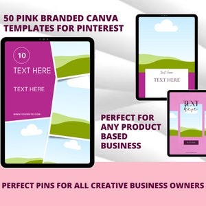 50 Pinterest Pin Templates in Canva PINK Canva Templates For Pinterest Editable Templates Pinterest Templates Canva Canva Template image 6