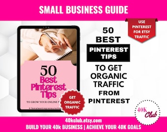 Pinterest - 50 des meilleurs conseils Pinterest - Guide marketing Pinterest - Guide téléchargeable au format PDF A4 - Stratégie Pinterest