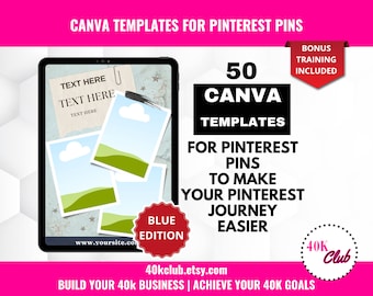 50 Pinterest Pin Templates | Canva Templates For Pinterest | Editable Templates | Pinterest Templates Canva | Canva Template