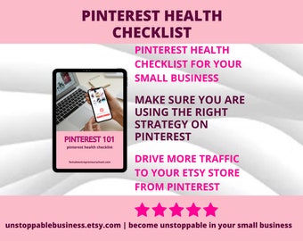 Pinterest Health Checklist | Pinterest Set Up | Great Pinterest Strategy | Instant Download