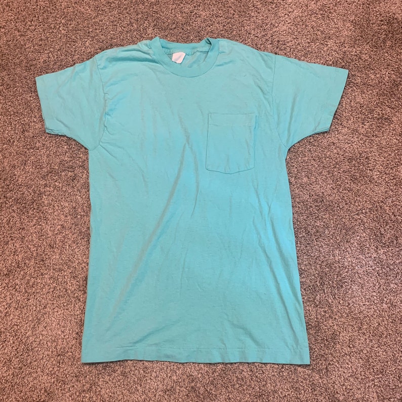 Vintage Plain Teal T-shirt size M Medium L Large Vtg 90s 1990s | Etsy