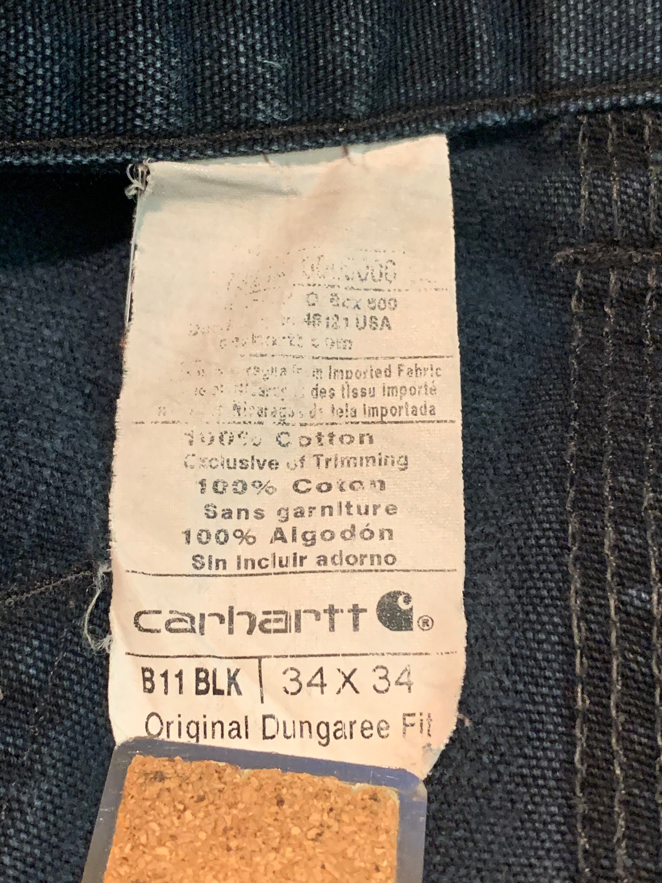 Vintage Distressed Black Carhartt Dungarees 34 34 35 35 | Etsy