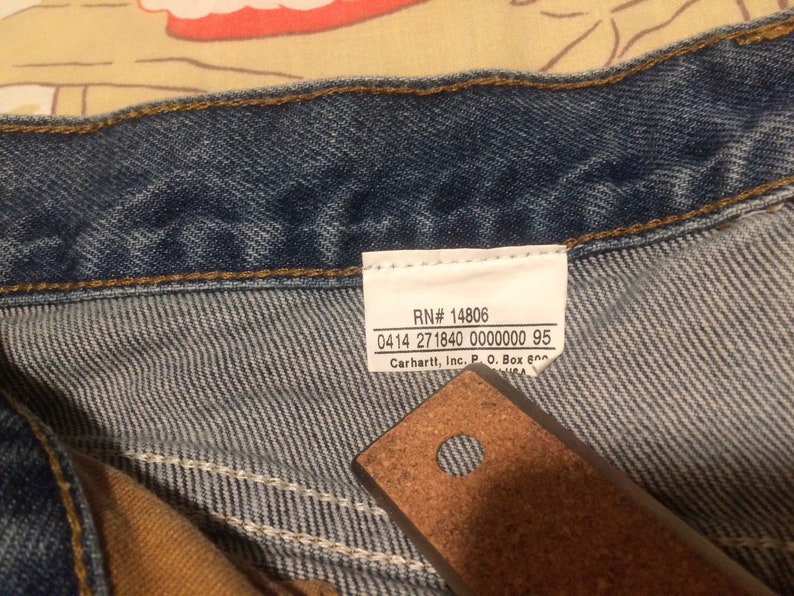 Vintage Work Worn Carhartt Blue Jeans 32 32\u201d Waist 31 31\u201d Inseam Vtg Distressed Denim Pants Jean