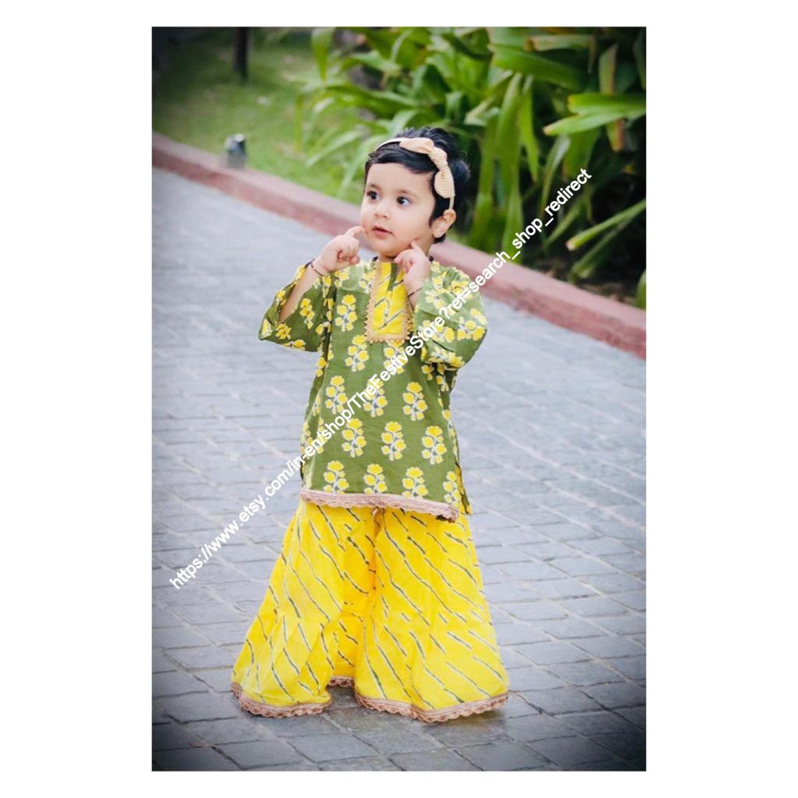 India Designer Baby Girl Sharara style Kurti with Plazo Etsy