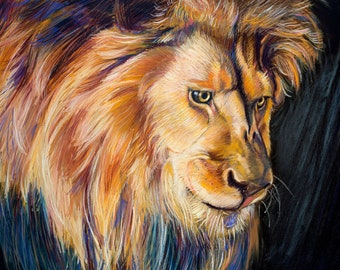 Lion Painting, Animals, Wildlife Art, Original Artwork, Art Prints, Wall Art