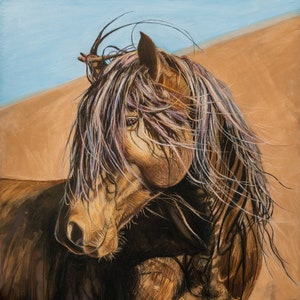 Horse Painting, Animals, Wildlife Artwork, Original Artwork, Colorful Wall Art image 1