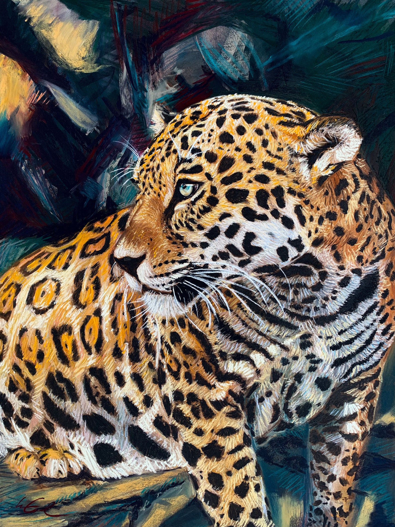Jaguar Painting, Jungle Animal, Wildlife Artwork, Colorful Wall Art Etsy
