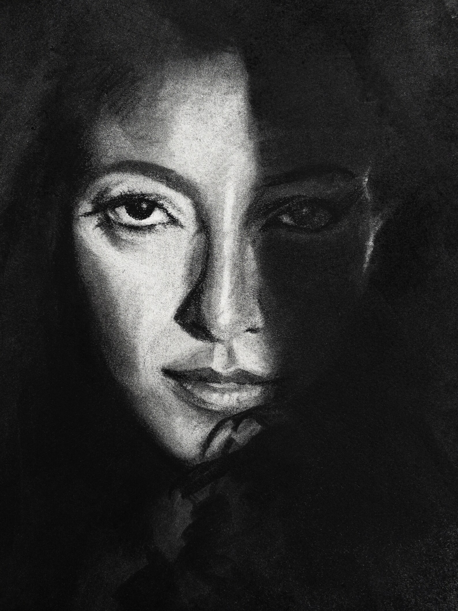 Original Charcoal Drawing of Woman Fine Art Portrait Wall Etsy UK
