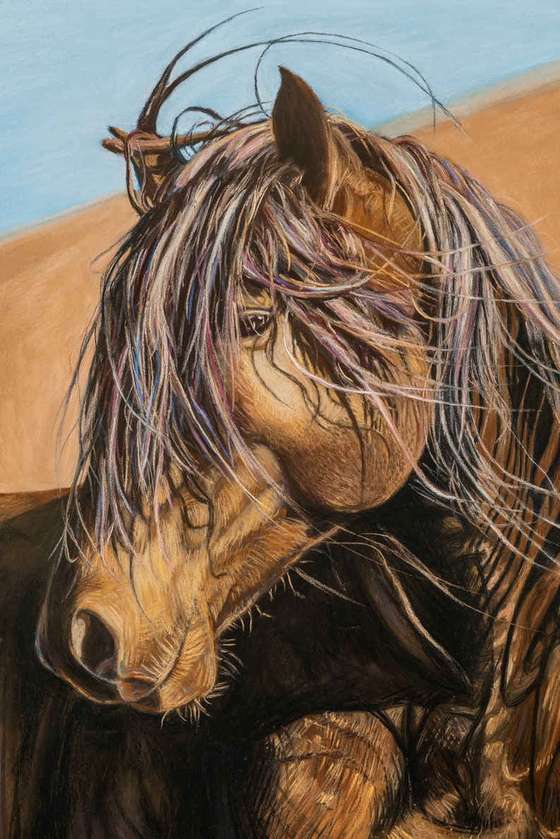 Horse Painting, Animals, Wildlife Artwork, Original Artwork, Colorful Wall Art image 2