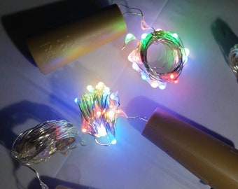 LED Multi color Cork light, Cork String Lights, Wine Bottle lighting, Cork stopper, Battery String Lights, Fairy lights