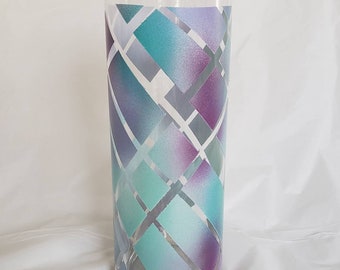 Vase, Wedding Centerpiece, Home Decor, Handmade Center Piece, Candle Holder, Bouquet Stand, Wedding Decor, Aqua, Purple Decor, Modern Decor