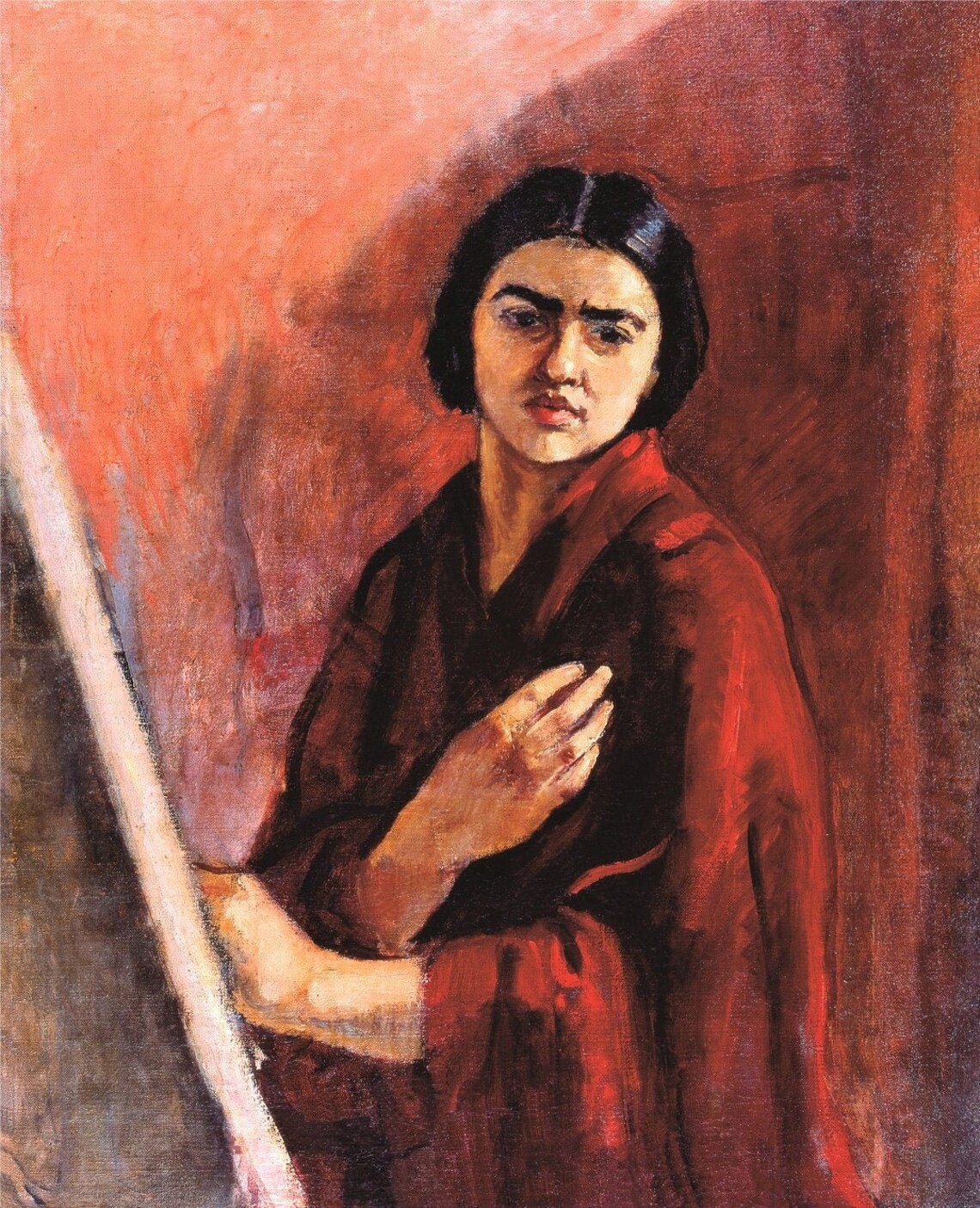 Self Portrait with Easel by Amrita SherGil Canvas Art