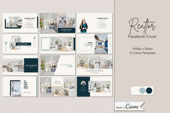 12 Real Estate Facebook Cover Canva Templates Realtor Social - Etsy