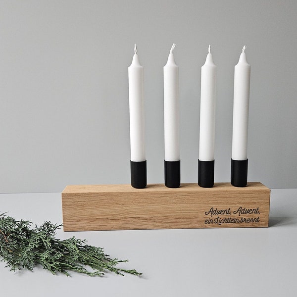 Adventskranz modern/minimalistisch aus Eichenholz