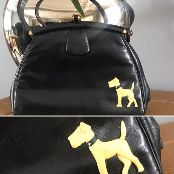Black Vintage Bag,  Retro Unique Re-Designed Bag,… - image 4