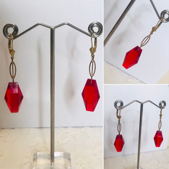 Art Deco Earrings, Original Pierced Earrings, Rub