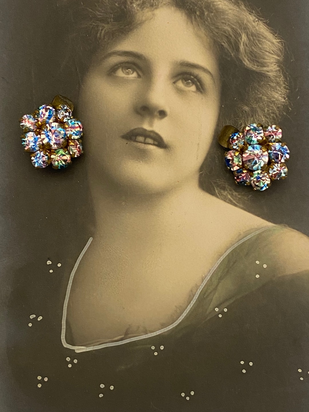 Art Deco Earrings Iris Glass Earrings Earrings Original Etsy Australia