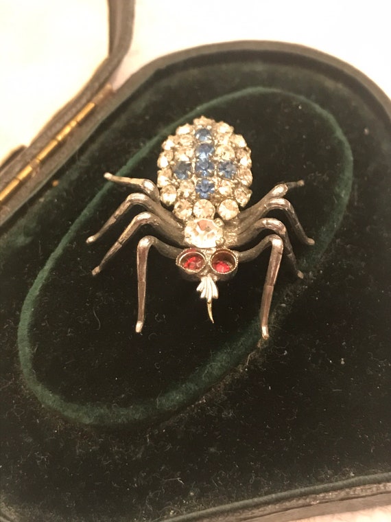 Art Deco Brooch, Spider Geometric Pin, Spider Swar